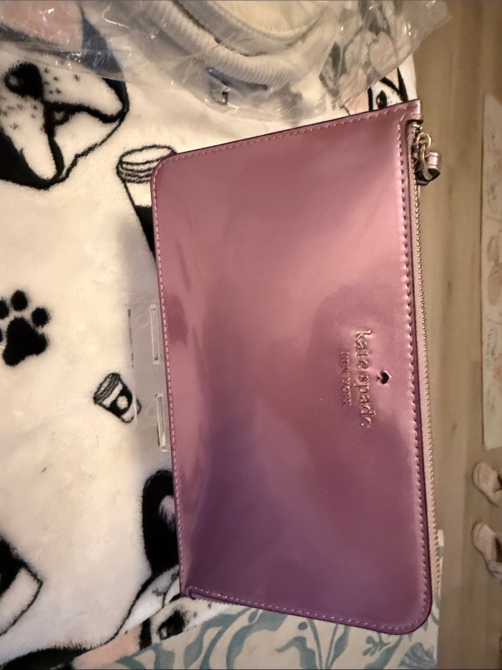 kate spade Glossy Pink Patent Leather Wristlet